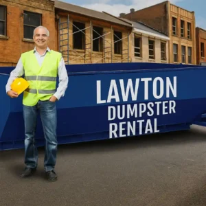 Picture of a Roll Off Dumpster in Lawton OK. This is a dumpster you can rent.